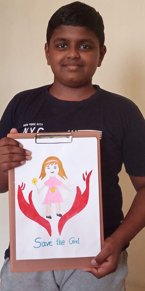 Save girl child Painting by Sejal Vishnu Khandelwal